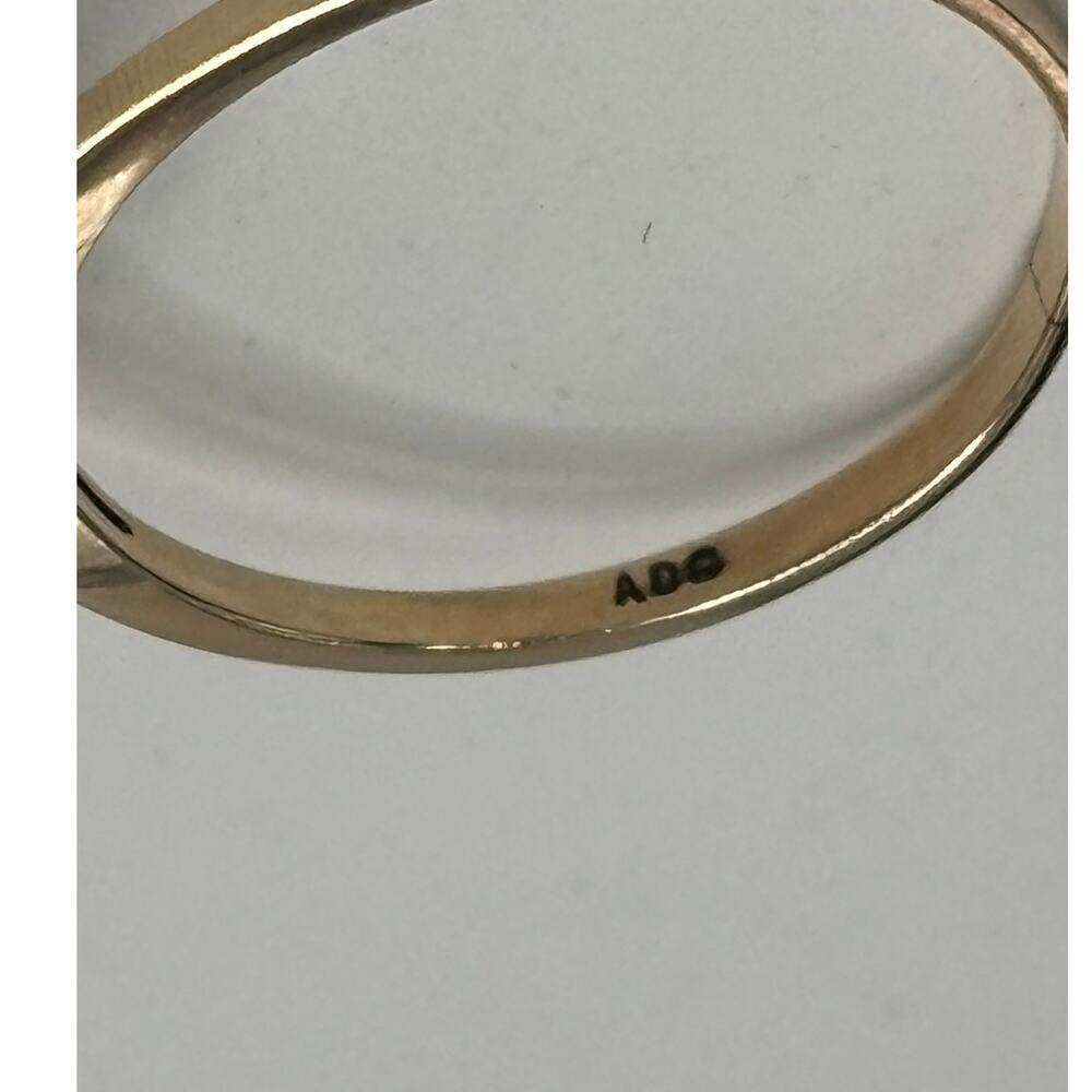 10K Solid Yellow Gold Garnet Diamond Ring Size 7.5 #78151 - Picture 6 of 9